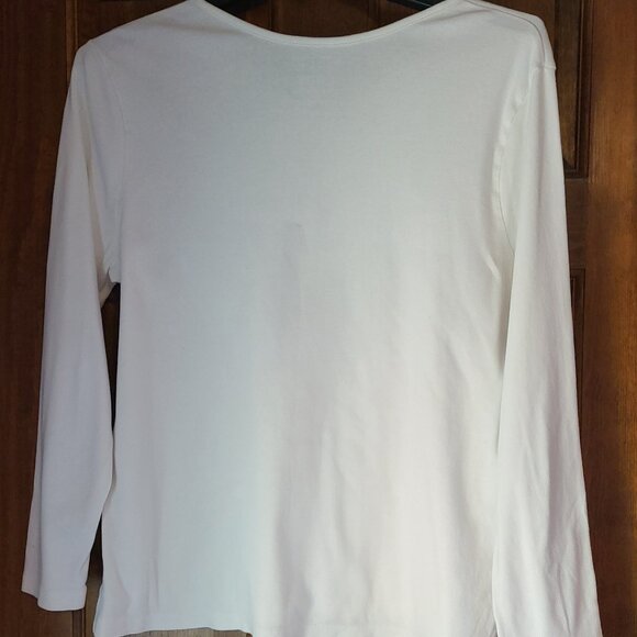 CROFT& BARROW COMFY SOFT WHITE LONG SLEEVE PULLOVER 100% COTTON SIZE SMALL - Picture 4 of 4